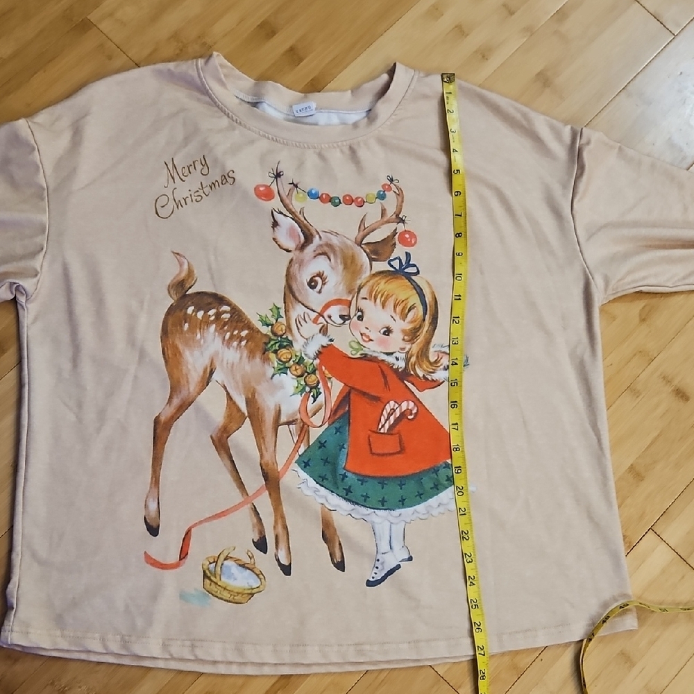 Vintage Style Christmas Reindeer Shirt - Picture 4 of 5